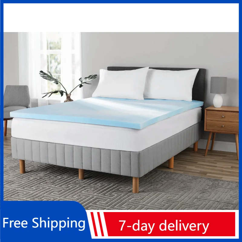 

Mainstays 2" Blue Swirl Memory Foam Mattress Topper, Twin Home Textile Mattress Toppers