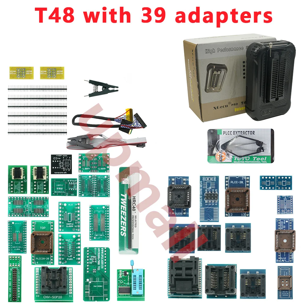 XGecu NEW T48 (TL866-3G) 39 Adapter For T48 Programmer Support 31000+ ICs for SPI/Nor/NAND Flash/EMMC BGA/TSOP/SOP/PLCC