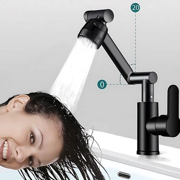 Braccio meccanico rubinetto universale bagno cucina rubinetto antispruzzo bagno controsoffitto lavabo rubinetto rubinetto caldo e freddo accessori 1
