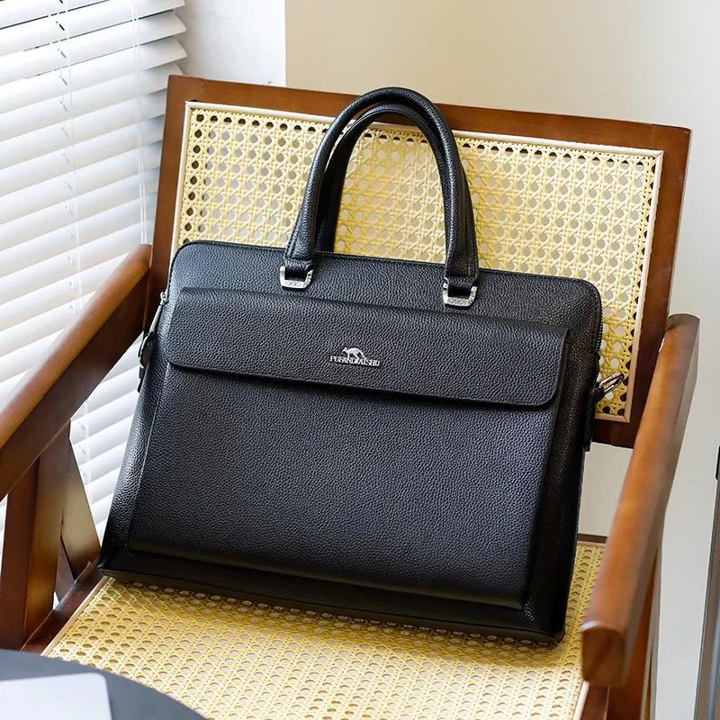 

Luxury Business Men's Briefcase Fashion Leather Handbag Office Male Shoulder Messenger Bag Large Capacity Laptop Bag