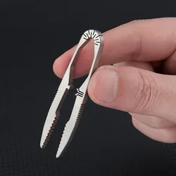 Titanium Alloy Mini Tweezers with Keychain - Precision Pointed Clip for Eyebrow Grooming & Outdoor Use