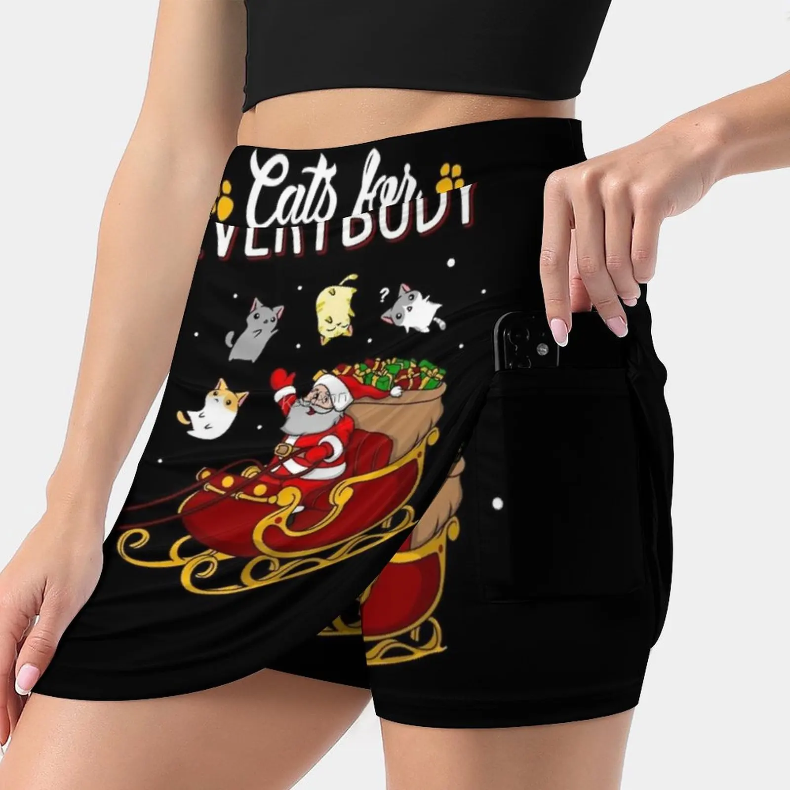 

Cats For Everybody Funny Ugly Christmas Sweatshirt Women's skirt Sport Skort Skirt With Pocket Fashion Korean Style Skirt 4Xl