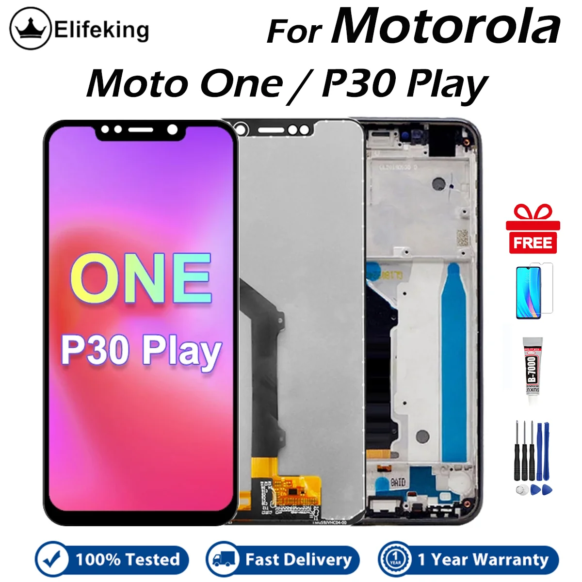 ЖК-дисплей для Motorola Moto One P30, дисплей для телефона, сенсорный экран с рамкой для замены с инструментами