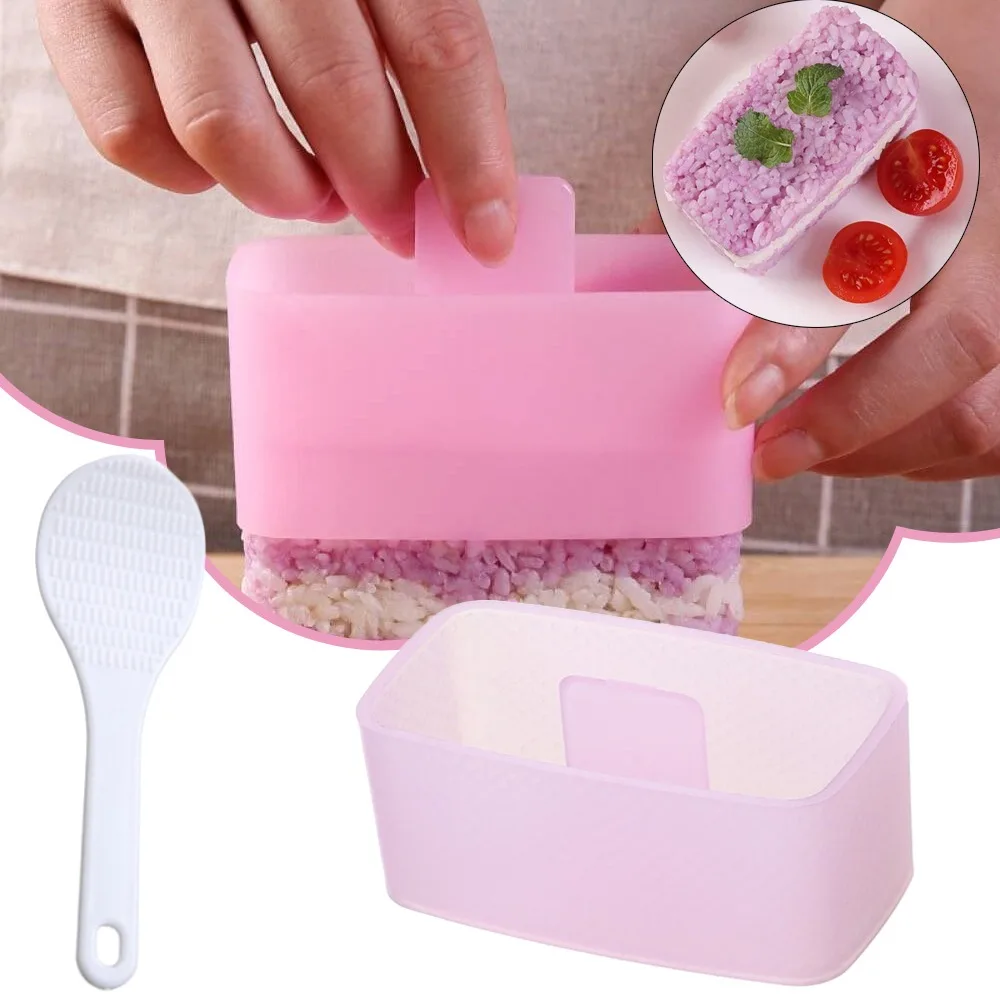 Description Picture 5 of itemDIY Sushi Mold Maker New Food Press Non Stick Rectangular Triangle Sushi Kit Japanese Tools Kitchen Bento Onigiri Rice Ball Set