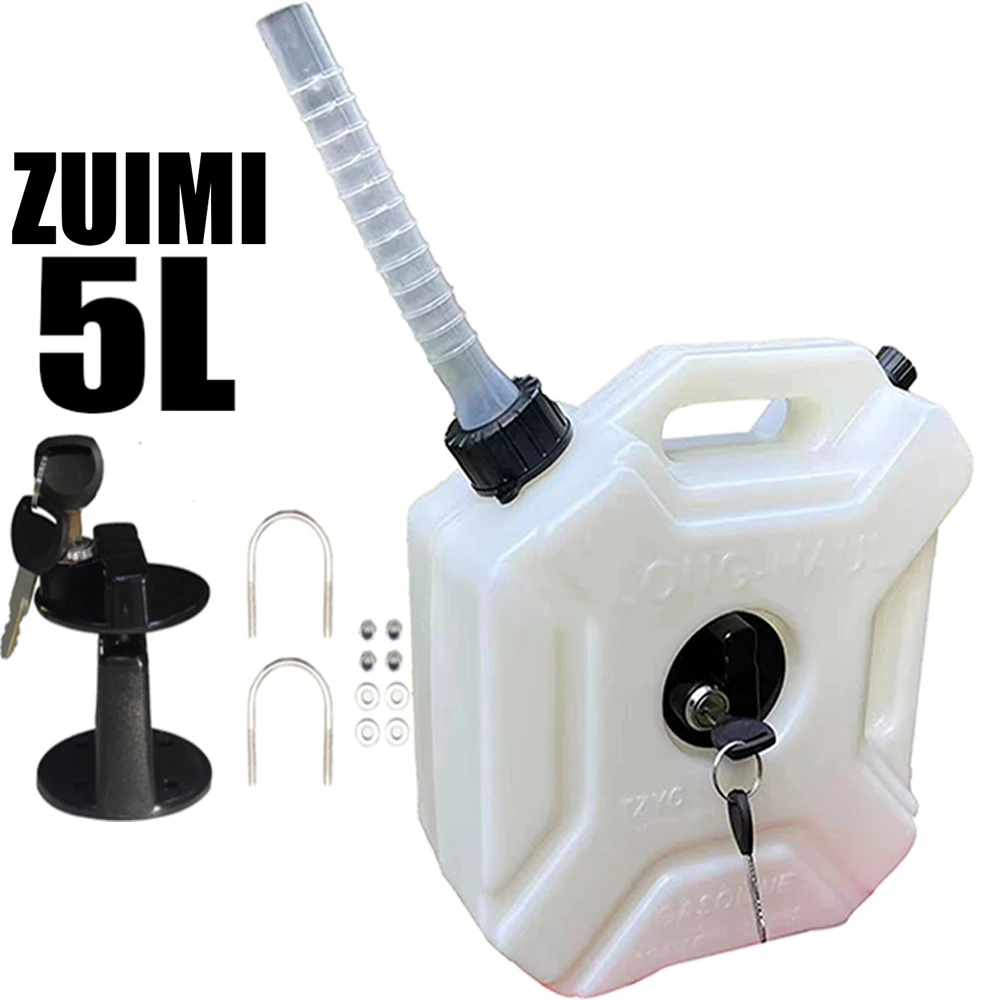 5L Portable Motorcycle Fuel Tank Spare Jerry Can Gas Plastic Car Gokart Oil Container ATV UTV Gasoline Petrol Tanks Canister Jug