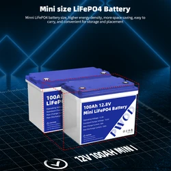 Brand New Lifepo4 Battery 12V 100AH Rechargeable Mini Lithium Iron Phosphate Cell Bulid in BMS For Camping EV RV Golf Cart Boat