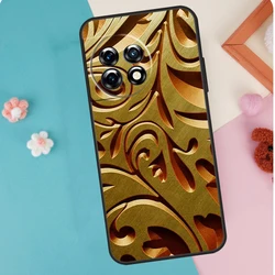 Gold Floral Pattern Phone Case - Elegant Protective Cover for OnePlus Nord N100 (OO40670)