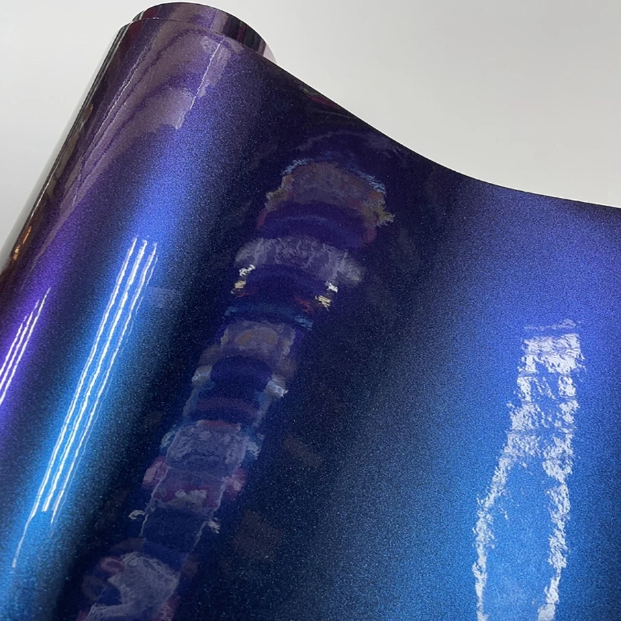 50x500cm Matt Glanz Diamant Chameleon Perle Glitter Lila Blau Vinyl Folie  Auto Wrap Film mit Air Release aufkleber Aufkleber