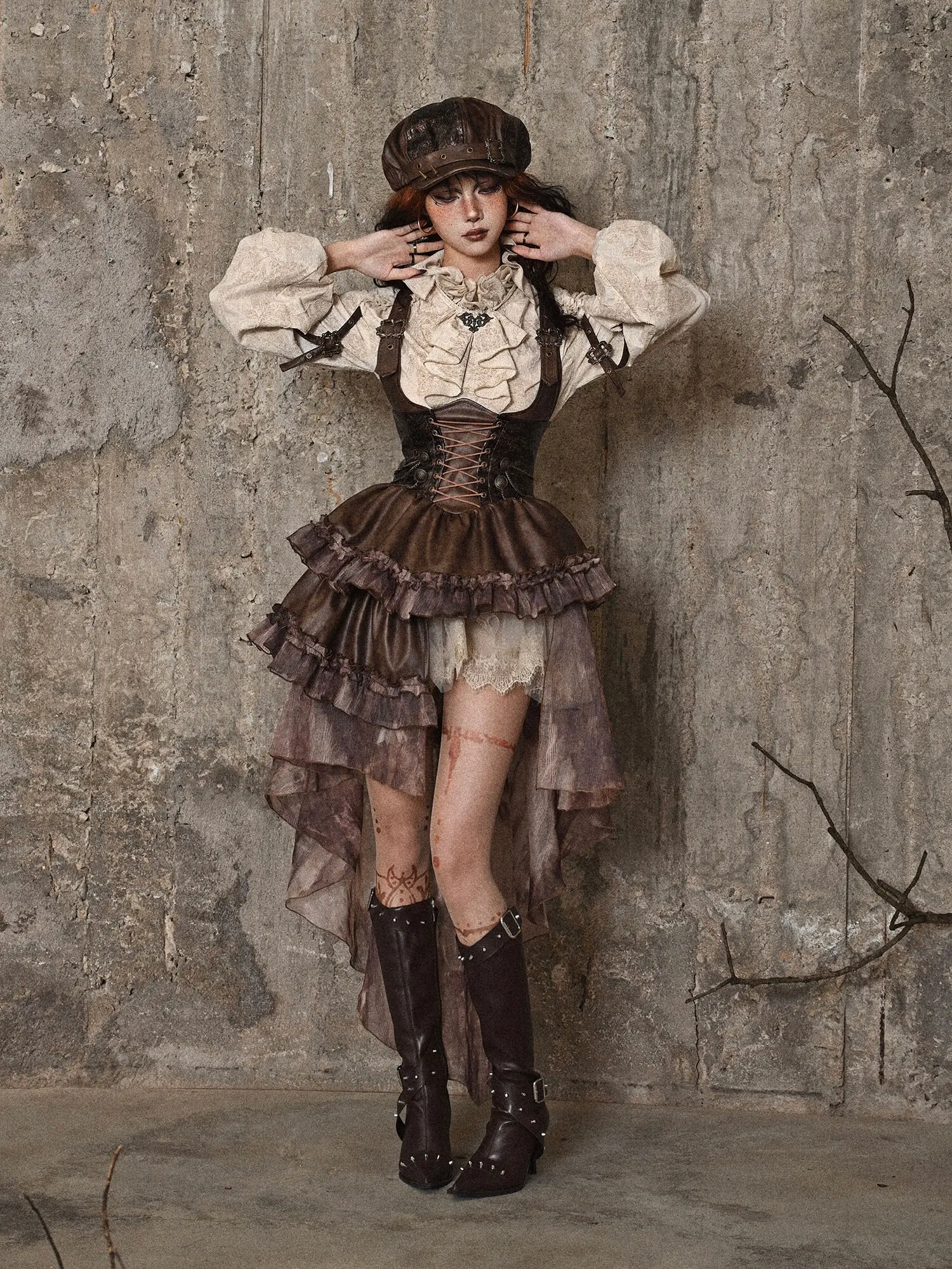 Vestido gótico de una línea para mujer, traje Vintage de encaje con hombros  descubiertos, Floral, Medieval, Steampunk, disfraz de Halloween - AliExpress, image size:1500x2000