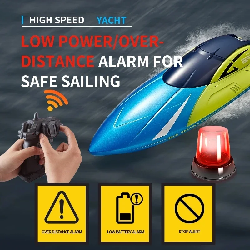 2.4G RC Boat S4 15km/h Dual Motor Waterproof High-speed Boat Summer Outdoore Water Remote Control Ship Toys Gifts Boys 5
