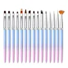 Metal Handle Nail Art Dotting Nail Brush Set Painting UV Gel Liner Acrylic Nail Brush 1