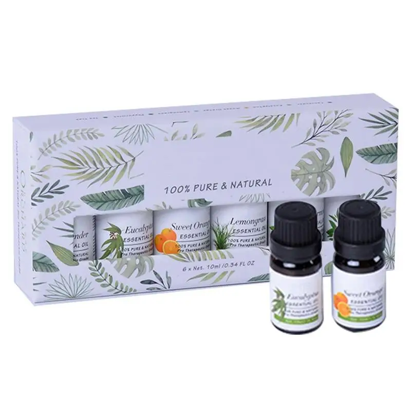 

Fragrance Oil Set Natural Essential Oils For Skin 6 PCS 10ml Aromatherapy Diffuser Oils For Sleep Mood Breathe Temptation And