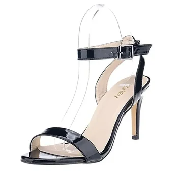Women's Sandals Summer Block Strappy Heels Open Toe Ankle Strap Stilettos Comfortable Wedding Party Dressy 9cm Mid Heeled Shoes 1