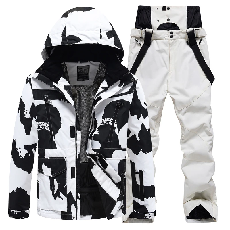 

-30 ℃ men's and women's skiing suit windproof and waterproof skiing suit Outdoor and indoor winter warmth preservation