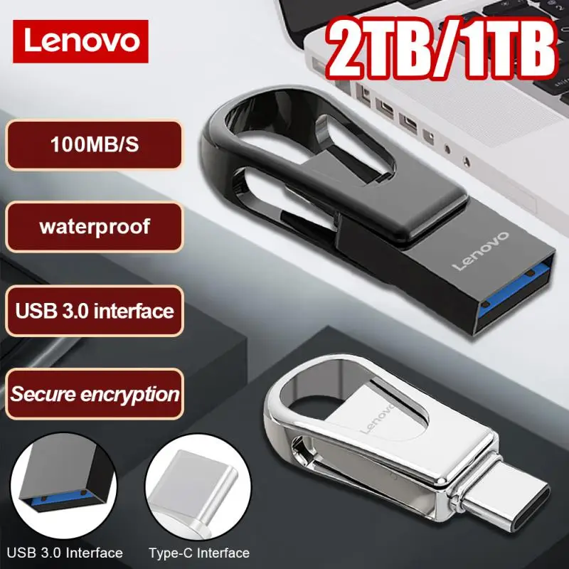 Originale Lenovo 2-In-1 Pendrive 2Tb 1Tb Usb Flash Drive Type-C 1Tb Pen Drive Ad Alta Velocità 128Gb Cle Usb Memory Stick U Disk Per Pc