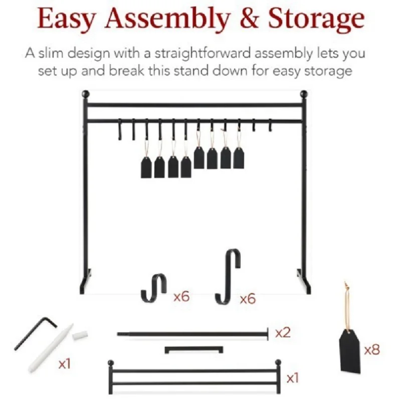 Christmas Metal Decor Hanger with 12 Stocking Hooks Holiday Stocking Hangers Floor-Standing Display Stand for Home Party Decor