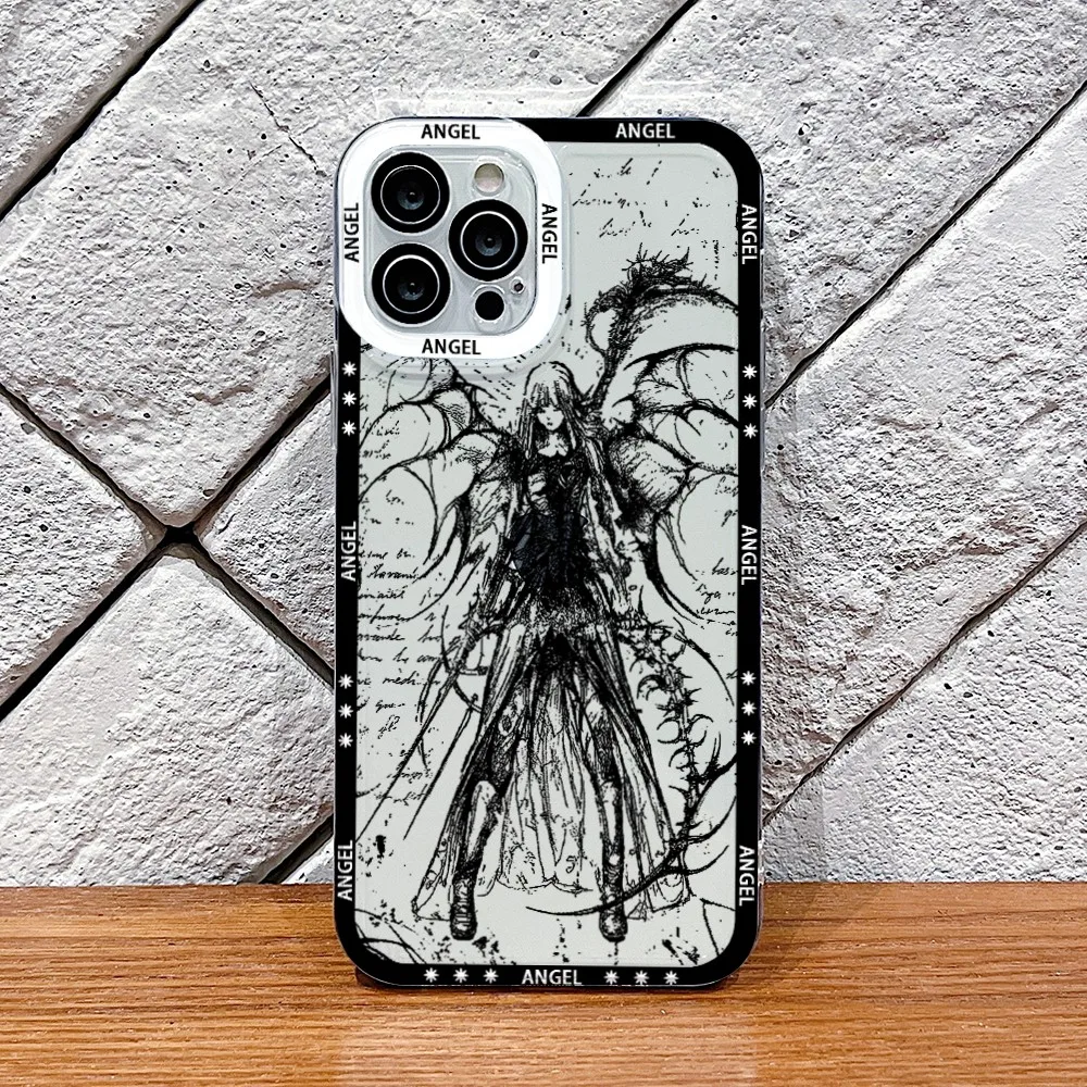 Punk Gothic Fallen Angel Clear Soft Phone Case