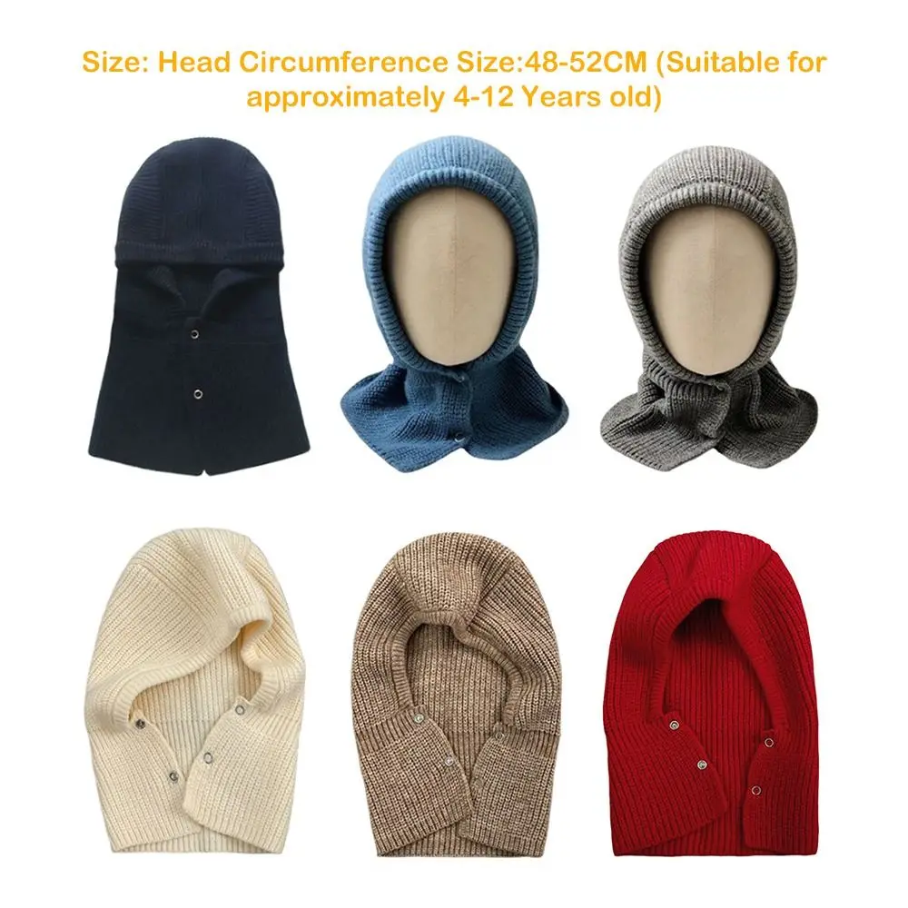 Acrylic Kids Balaclava Hat Scarf Warm Knitted Beanie
