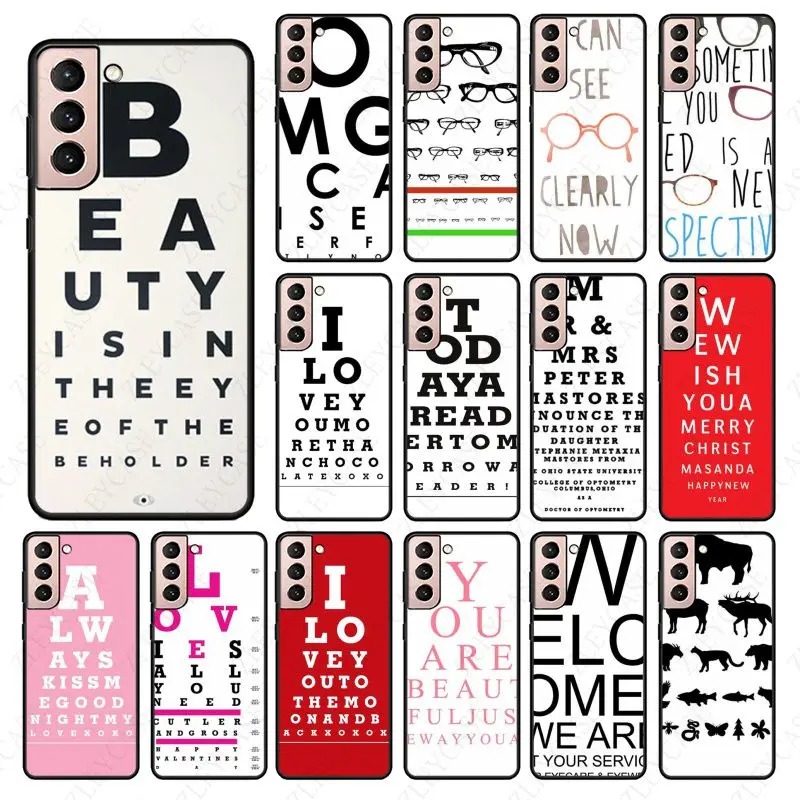 Eye Chart Test Cover Per Telefono Coque Per Samsung Galaxy S21Plus S23 S20Fe S20Ultra S22Plus S20 S21Fe S22 S10Plus S23Ultra S10E Custodie