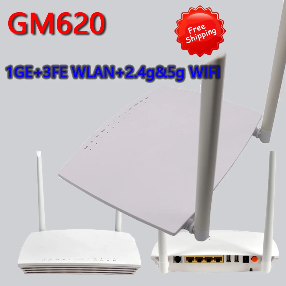 Gm620 Gpon Ont Onu Ftth Router In Fibra Ottica Dual Band, 1Ge, 3Fe, 1Pots, 2Usb, 2.4G, 5G, Wifi, Router Ac, Di Seconda Mano