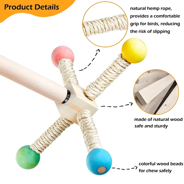 Wood Bird Perch & Exercise Wheel 5