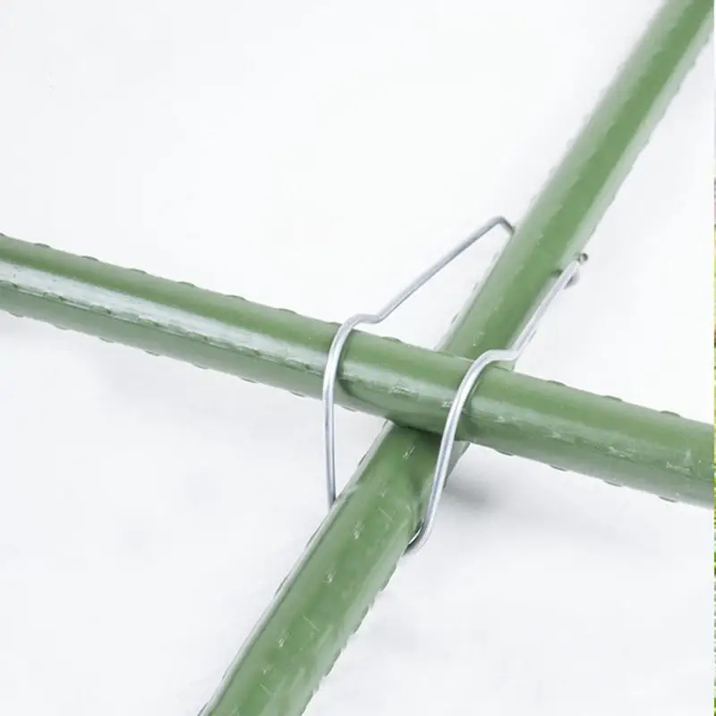 50pcs Plant Bracket Connecting Buckle Gardening Climbing Vine Wrapped Plastic Pipe Steel Fittings Bracket Pole Wire Buckle