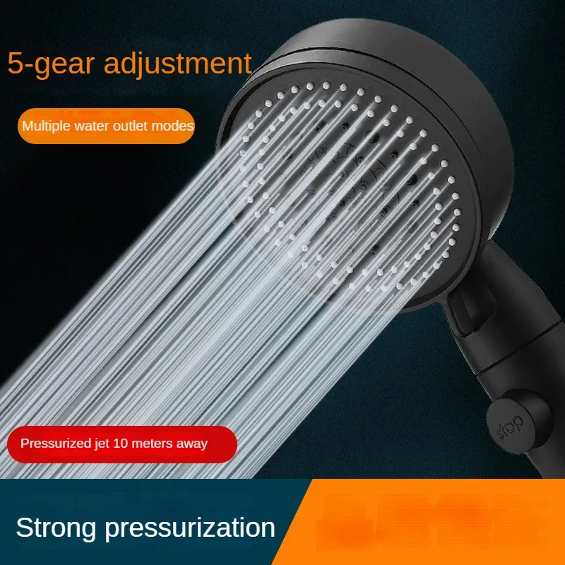 

Ultimate Shower Experience: Large Water Spray Mist Shower Head with Five Speed Multi Function Booster and Matte Black Handheld