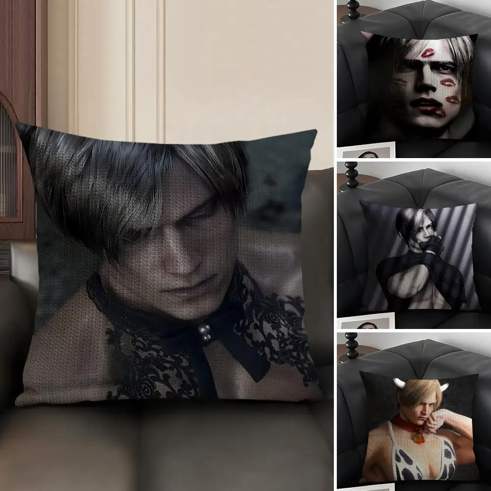 Leon S. Kennedy 베개 커버 패턴 인쇄된 베개 커버 거실 소파 쿠션 커버 및 침실 장
