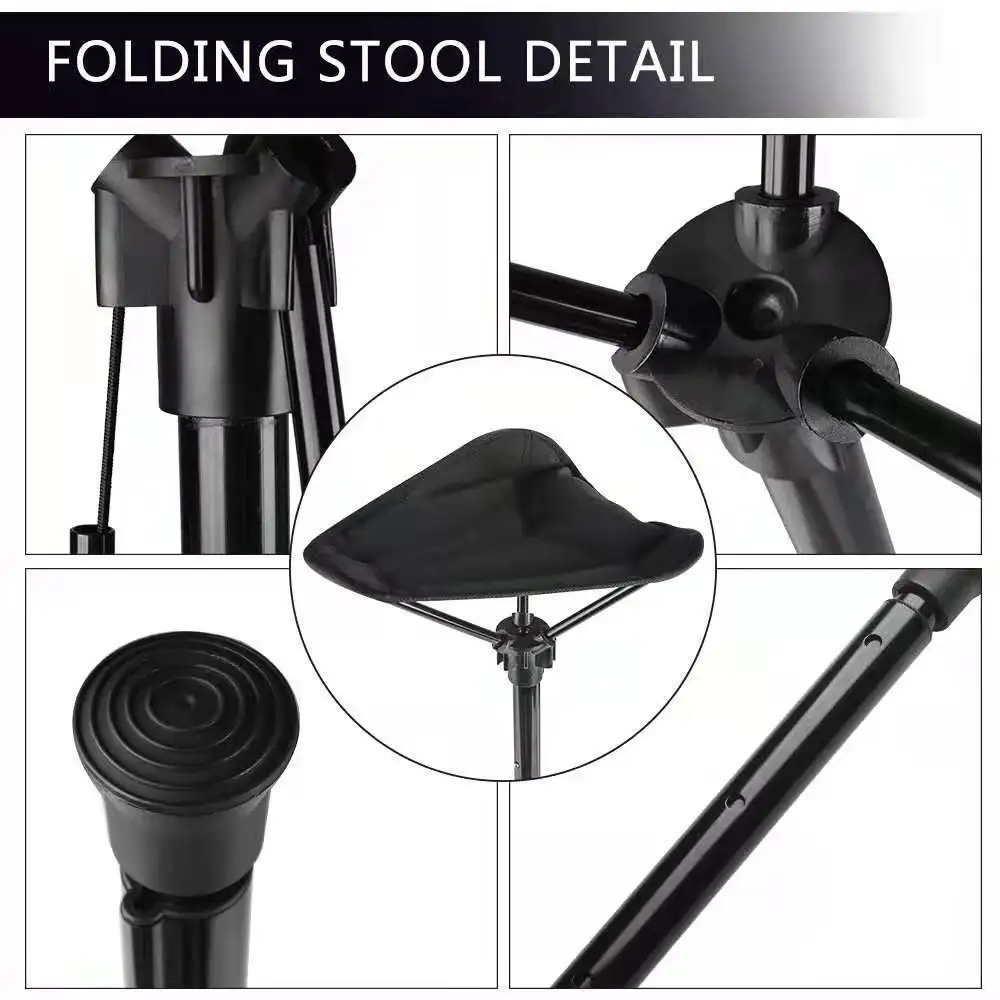 Aluminum alloy Stool Mini Portable Retractable Stool Adjustable Outdoor Furniture Folding Chair Camping Hiking Fishing Line Up