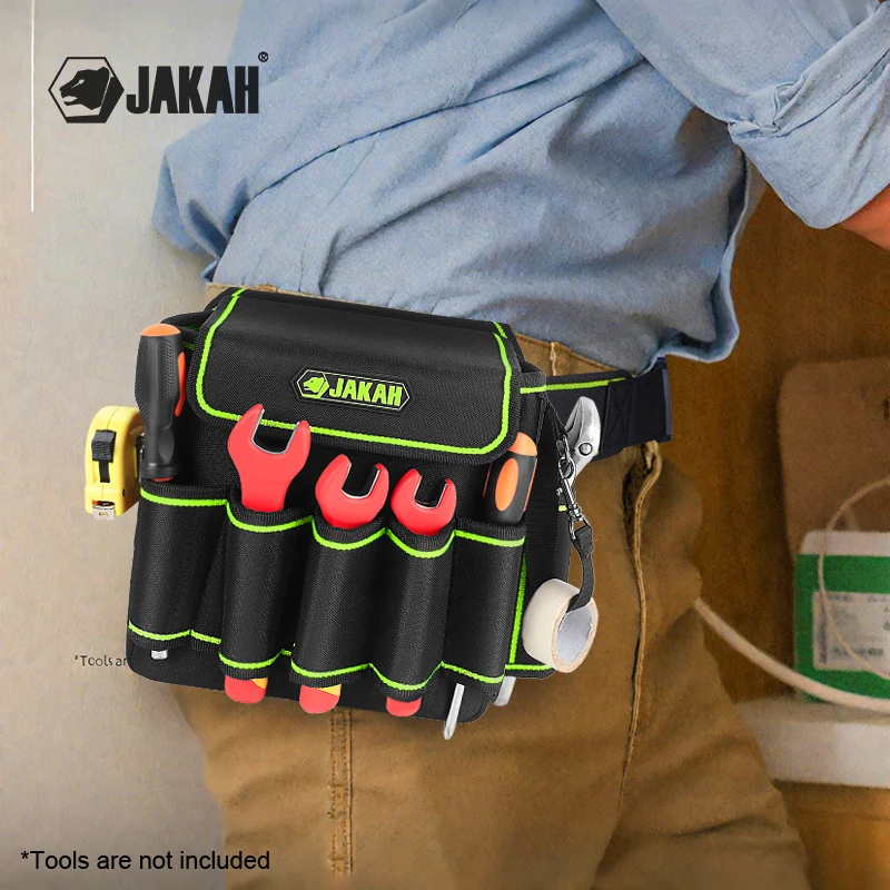 Jakah 7포켓 도구 파우치, 브라운 도구 파우치 조직, 헤비듀티 전기 도구 파우치 남성용, 사이드 벨트 파우치 JK-145
