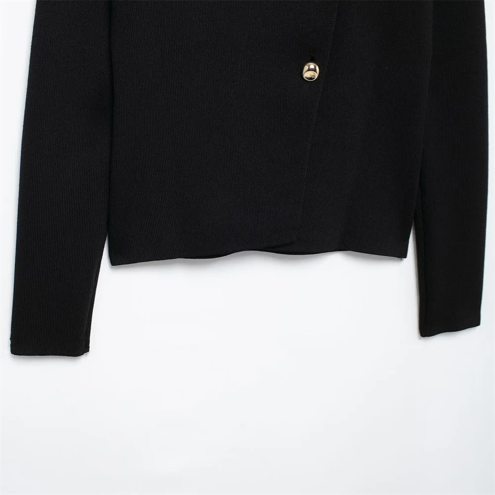 Autumn New Women's Clothing Style Slimming Asymmetric Knitted Coat Small Folded Splicing Skirt Set