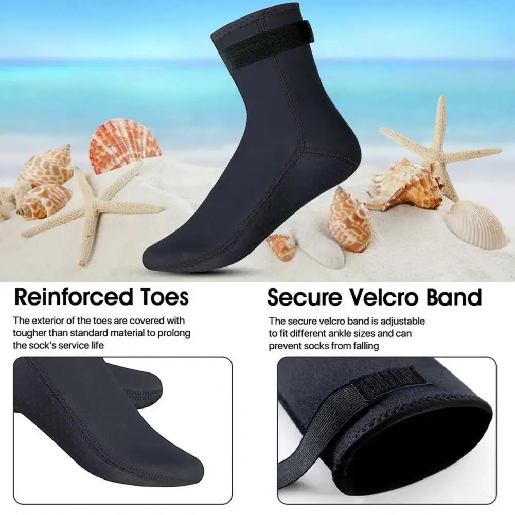 Surfing Socks Non-slip Fastener Tape Diving Socks Elasticity Neoprene Beach Surfing Booties Breathable Swimming 1 Pair