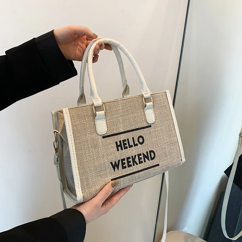 Simple Retro Fashion Canvas Single Shoulder Bag for Women's New Fashion Casual Lightweight Large Capacity Shoulder Bag