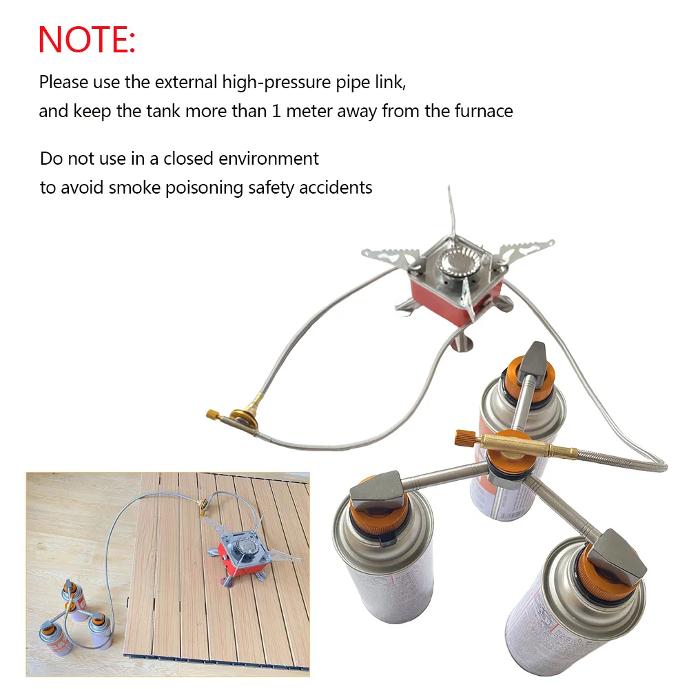 3 in 1 Butane Adapter Extension Split Furnace Adapter Gas Tank Conversion Head