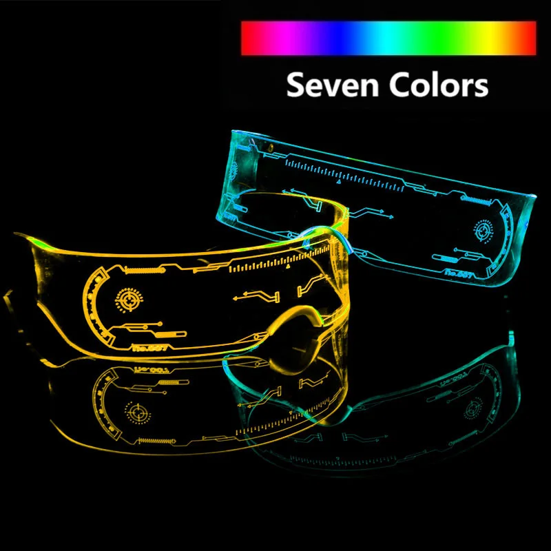 Glow glasses LED luminous EL flashing neon bar party rave costume party decor DJ sunglasses