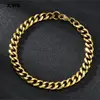Bracelet en acier inoxydable pour hommes et femmes, chaîne cubaine, à la mode, pour Couple, unisexe, bijoux de poignet, cadeau de fête