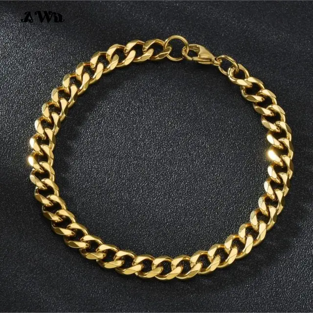 Bracelet en acier inoxydable pour hommes et femmes, chaîne cubaine, à la mode, pour Couple, unisexe, bijoux de poignet, cadeau de fête