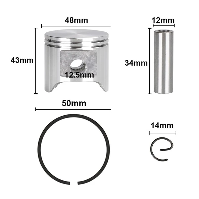 NStreet Kit Piston Cylindre 48mm Pour Husqvarna 362 365 Special EPA 365XP 371 372 Jonsered 2065 CS 2165 (port Rond