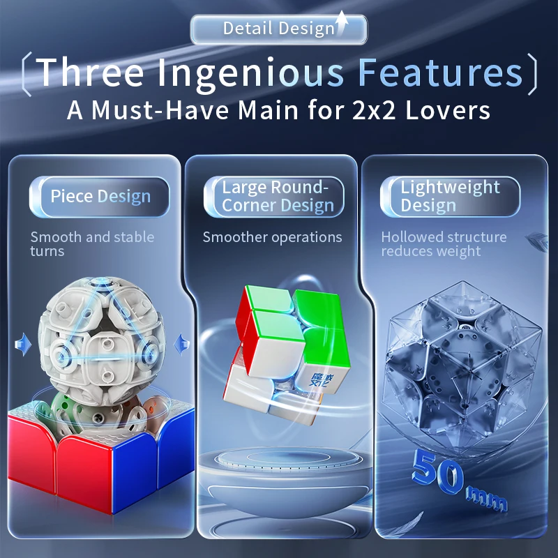 [JudyCube] Moyu Weipo V5 20 M Ball Core UV 2x2 Magnetic Magic Speed Cube Stickerless Professional Fidget Toys Cubo Magico Puzzle 6