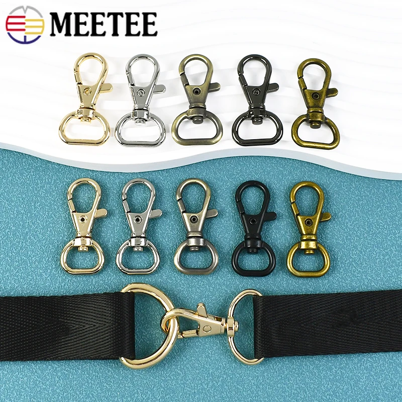 Meetee 랍스터 금속 버클 회전 트리거 클립, 스냅 후크 스트랩 가방 걸쇠 벨트 키체인 카라비너, DIY 하드웨어, 13-25mm, 10 개, 20 개