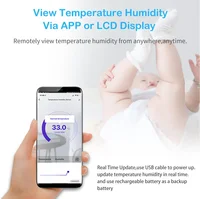 Tuya Smart WIFI Hygrometer Thermometer With External Temperature Humidity Detector,USB Charge or Rechargable Battery - Image 6
