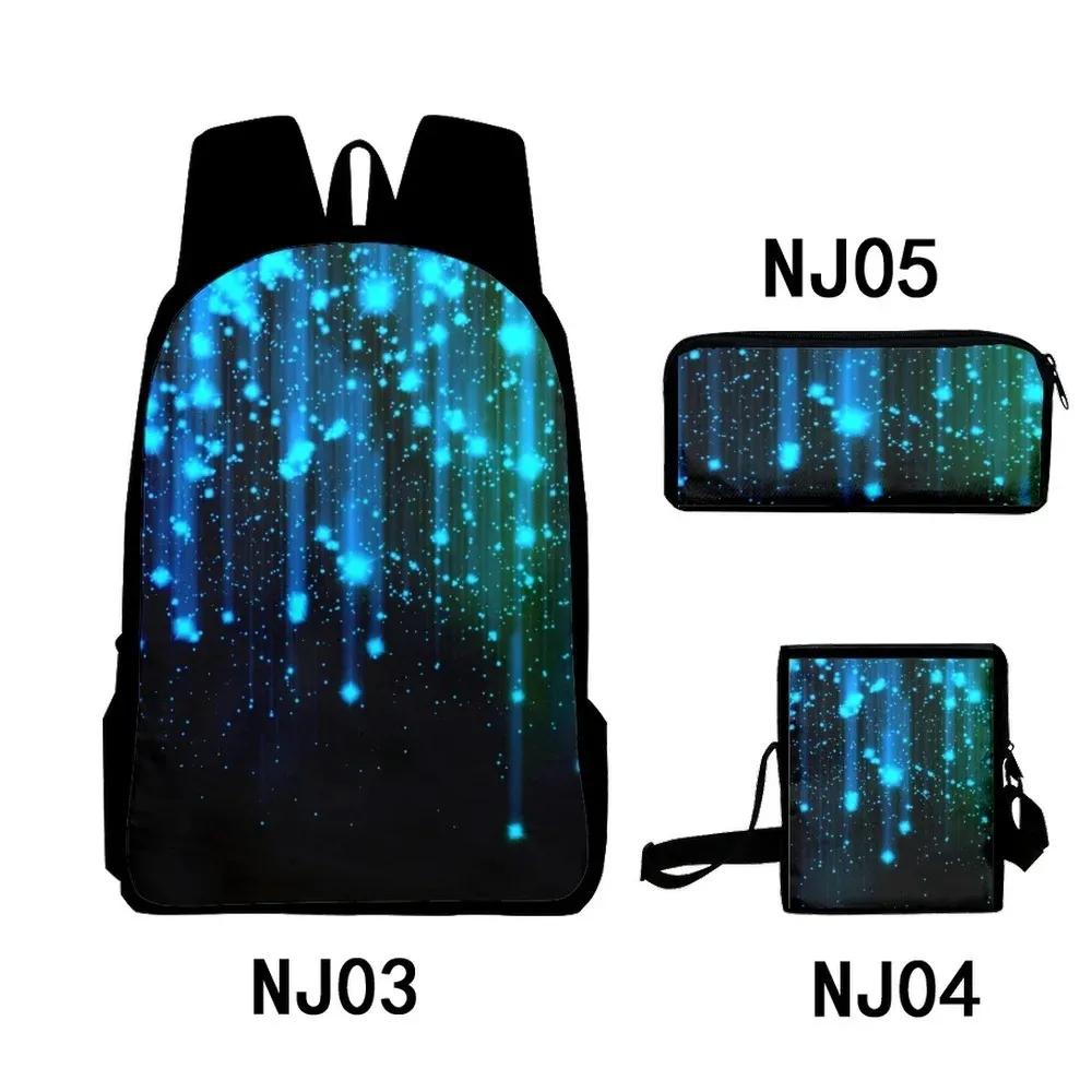 Harajuku Popular Abstract Patterns 3D Print Student School Bags, Laptop Backpack, Backpack, Tilt Shoulder Bag, Pencil Case, 3Pcs