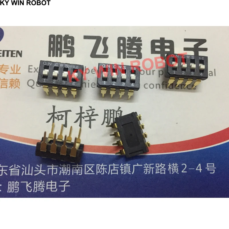 

1PCS Imported Japanese CWS-0403MC dial code switch 4-bit key type 4P flat dial straight plug 2.54mm