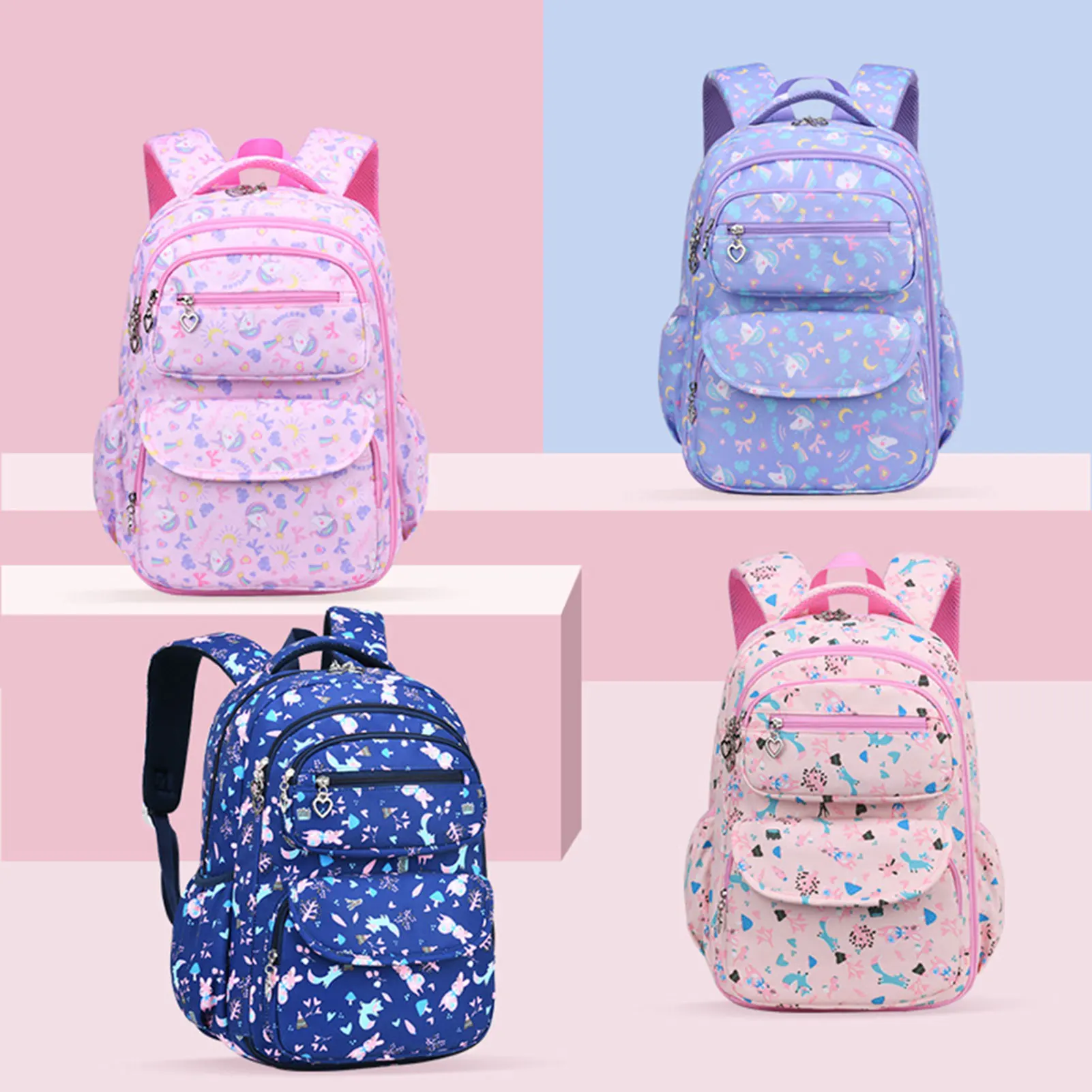 Cute Backpack With Colorful Pattern Stylish Portable Versatile Bookbag For Hiking Travel 1