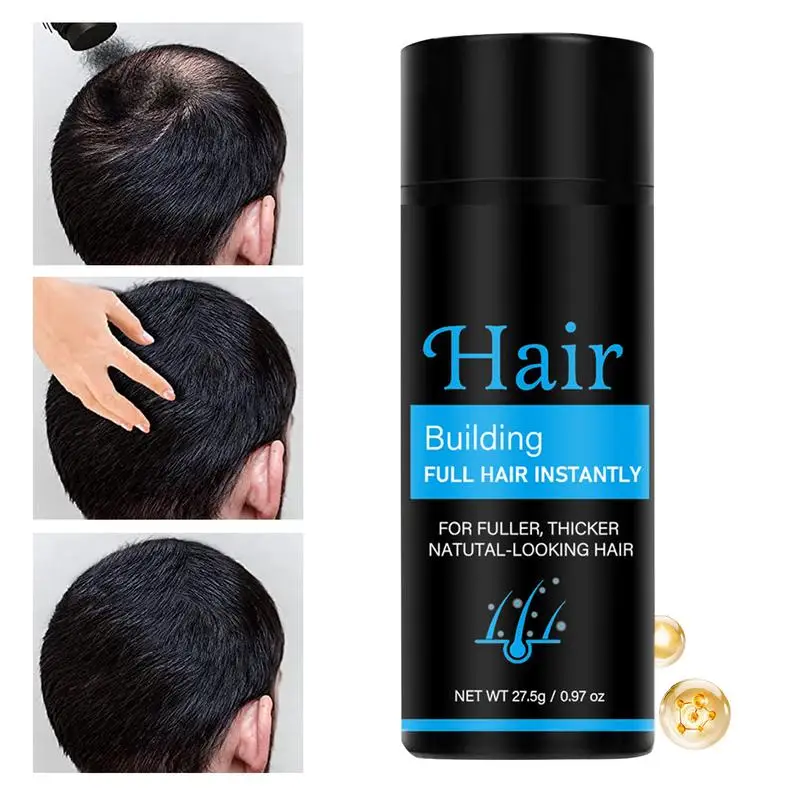 Black Hair Building Fibers Powder Spray Hair Fixing Spray Fiber Long-Lasting Waterproof Styling Powder