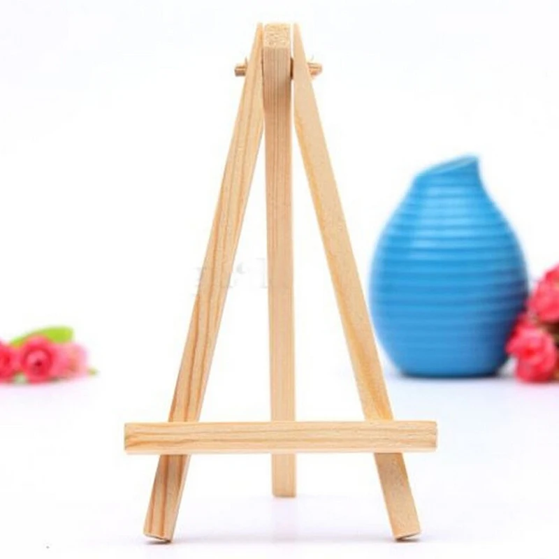 New 8*15cm Mini Wood Artist Tripod Painting Easel For Photo Painting Postcard Display Holder Frame Cute Desk Decor