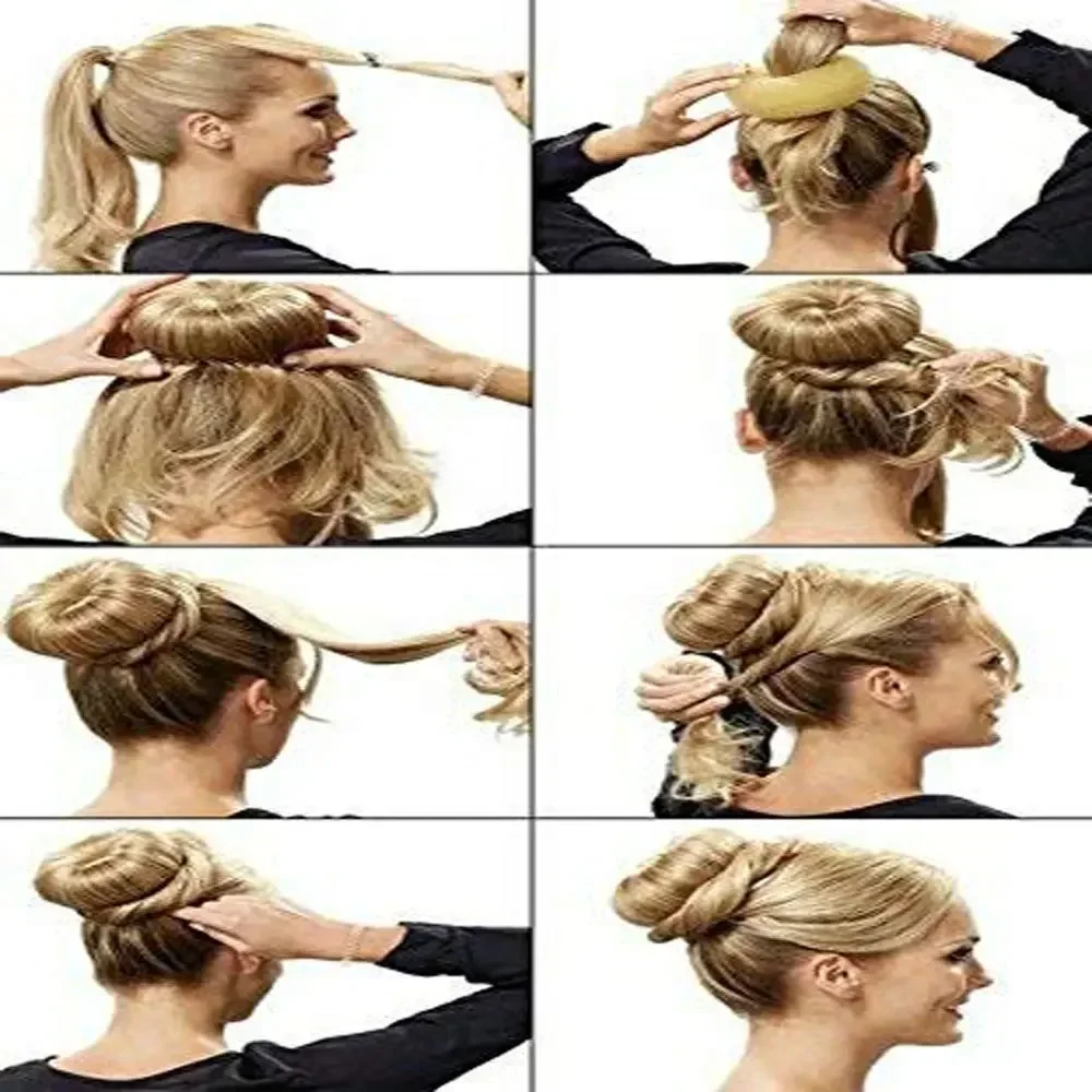 6/8/9.5cm Magic Hair Bun Maker Elegant Women Ladies Girls Magic Shaper Donut Hairbands Ponytail Hair Styling Tools Accessories 3
