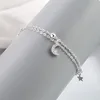 Sparking 925 Sterling Silver Star Moon Bracelets For Women Girls Vintage Korean Crystal Bracelets Party Charm Jewelry Gifts 6