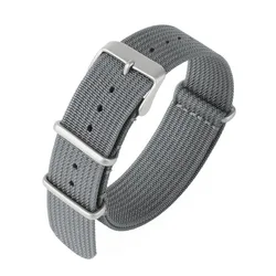 Vintage Nylon NATO Strap with Quick Release for Watch Accessories, Outdoor Wristband Bracelet (Grey)