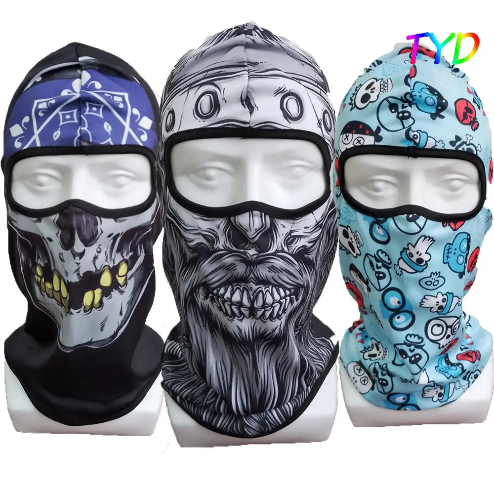 Skull Cycling Balaclava Men Motorcycle Full Face Mask Lycra Moto Biker Cap  Windproof Bicycle Ski Face Shield Cover Bandana Scarf